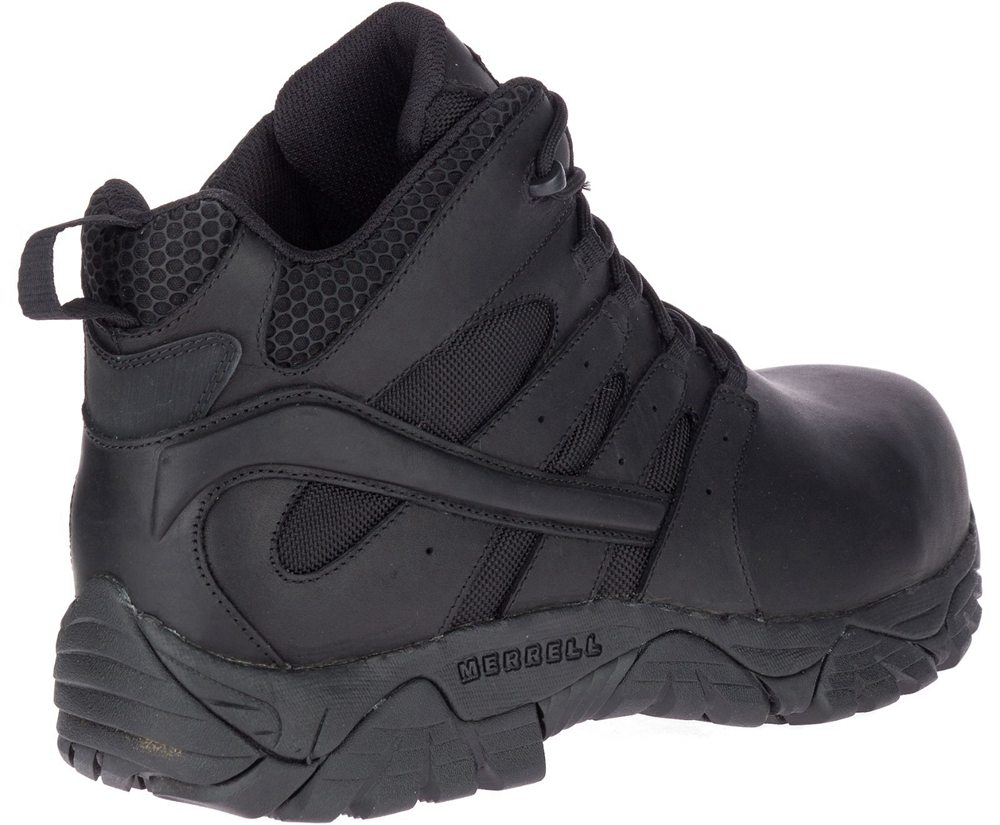 Botas Homem - Merrell Moab 2 Mid Tactical Response Waterproof Comp Toe - Pretas - KLC943126